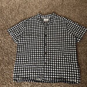 Men's Black and White Checkered Shirt